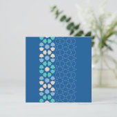 Blauwe turquoise rust feestdagenkaart (Staand voorkant)