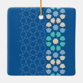 Blauwe turquoise rust keramisch ornament (Achterkant)