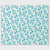 Blauwe turquoise Waterverf Eucalyptus Leaves Cadeaupapier (Vlak)