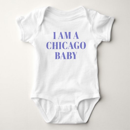 Blauwe typografie Chicago babykleding Romper (Voorkant)