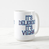 Blauwe Typografie Het is heerlijk dat het Vegan is Koffiemok (Voorkant rechts)