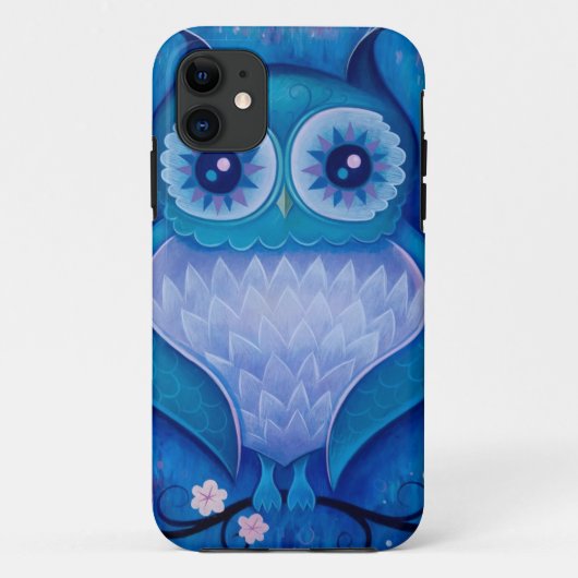 blauwe uil Case-Mate iPhone case (Achterkant)