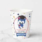 Blauwe Uil Kleuterschool Afstuderen 8oz Papier Cup Papieren Bekers (Achterkant)
