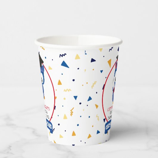 Blauwe Uil Kleuterschool Afstuderen 8oz Papier Cup Papieren Bekers (Links)