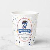 Blauwe Uil Kleuterschool Afstuderen 8oz Papier Cup Papieren Bekers (Voorkant)