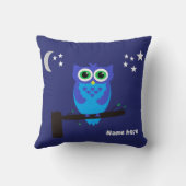 Blauwe uil op een blauw Kussen (Achterkant)