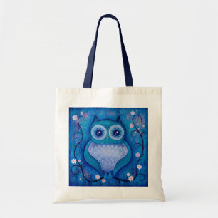 blauwe uil tote bag