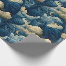 Blauwe Uilen en Sterrennacht Wolken Kraamcadeau Ve