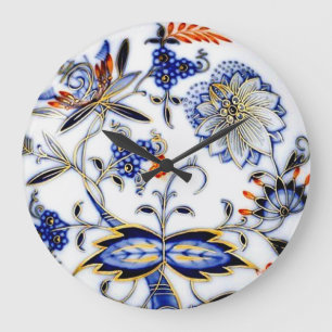 Blauwe uivel  China Bord Patroon Grote Klok