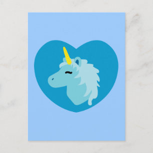 Blauwe unicorn briefkaart
