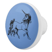 Blauwe unicorn keramische knop (Rechts)