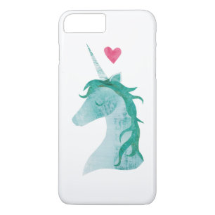 Blauwe Unicorn Magic met hart iPhone 8 Plus / 7 Plus Hoesje