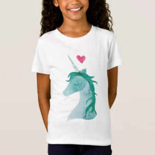 Blauwe Unicorn Magic met hart T-shirt