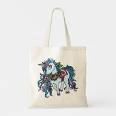 Blauwe unicorn tote bag (Achterkant)