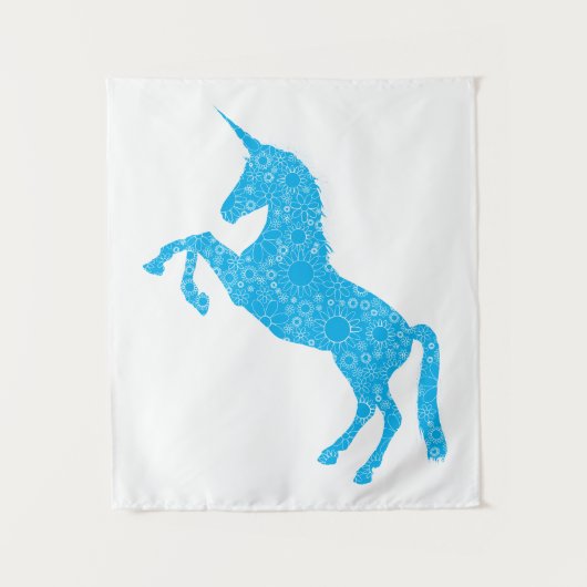 Blauwe unicorn wandkleed (Voorkant)