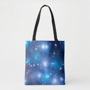 Blauwe, unieke sterren en jouw ideeën tote bag