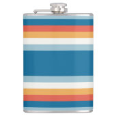 Blauwe uniforme strepen heupfles (Voorkant)