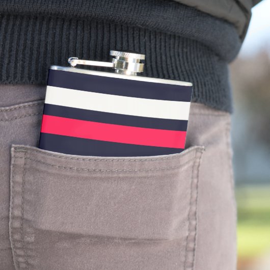 Blauwe uniforme strepen heupfles (Voorbeeld)