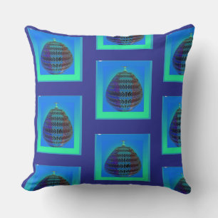 Blauwe Urn Decoratie Kussen