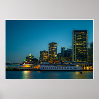 Blauwe Uur in de Stad Poster