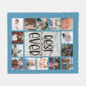 Blauwe vaders dagfoto collage Fleece Blanket (Voorkant (Horizontaal))