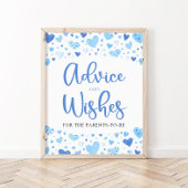 Blauwe Valentijn Baby shower Advies en Wensen Sign Poster