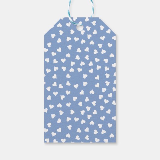 Blauwe Valentijns Thema Hartballonnen en Auto Cadeaulabel (Achterkant)