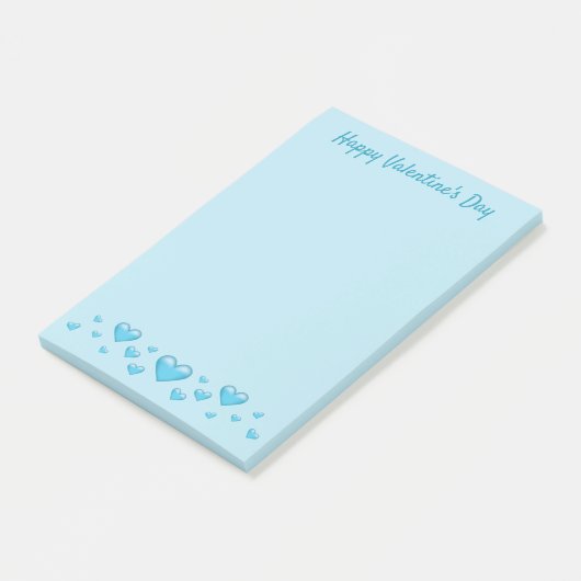 Blauwe Valentijnsdag, hart en aangepaste tekst Post-it® Notes (Schuin)