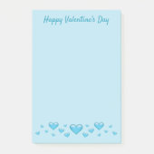 Blauwe Valentijnsdag, hart en aangepaste tekst Post-it® Notes (Voorkant)
