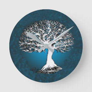 Blauwe van de boom van het leven ronde klok