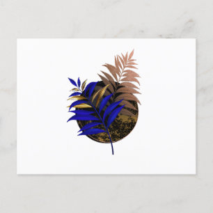 Blauwe varen op zwarte cirkel briefkaart