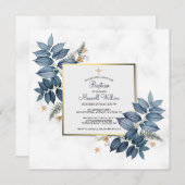 Blauwe varens religieuze uitnodiging (Voorkant / Achterkant)