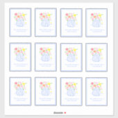 Blauwe Vase Bookplate-Stickers Sticker (Vel)