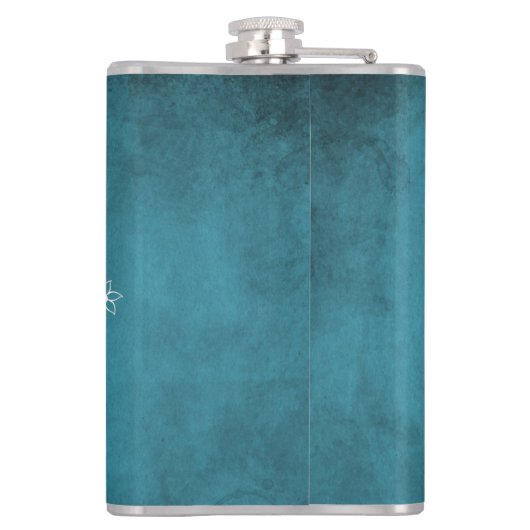 Blauwe vedervlinderbloemkolf - Aangepaste maatkolf Heupfles (Achterkant)