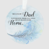 Blauwe Veer | Hemelse Kerstboom Ornament (voorkant)