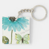 Blauwe ventilator en vlinder sleutelhanger (Achterkant)