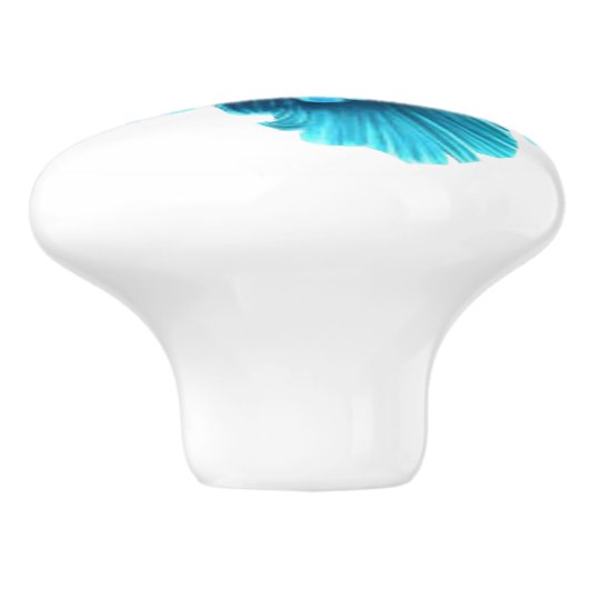 Blauwe ventilator keramische romp keramische knop (Zijkant)