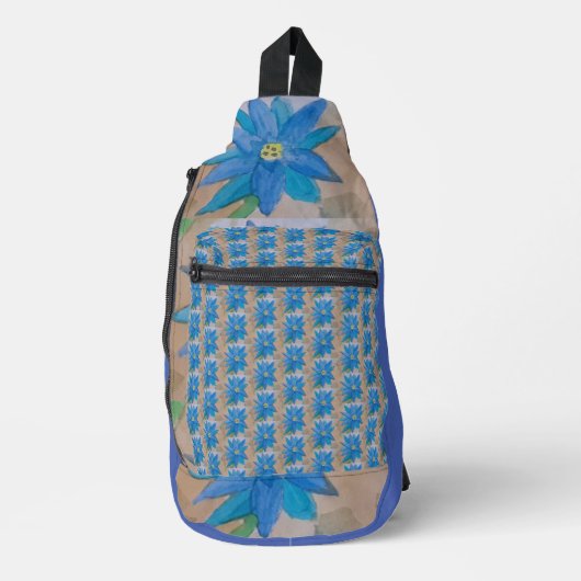 Blauwe ventilator sling bag (Voorkant)