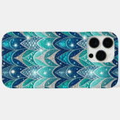 Blauwe veren patroon Case-Mate iPhone case (Achterkant (horizontaal))