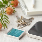 Blauwe veren sleutelhanger (Zijkant)