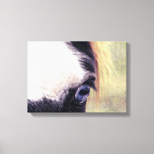 Blauwe verf canvas afdruk