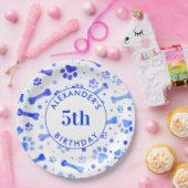 Blauwe verf drukt Aangepaste Waterverf op zaterdag Papieren Bordje (Feest)