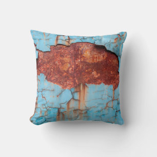 Blauwe verf en roesttextuur oud, verf, textuur, a kussen