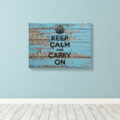 Blauwe verf pellen, kalm houden canvas afdruk (Insitu (Houten vloer))