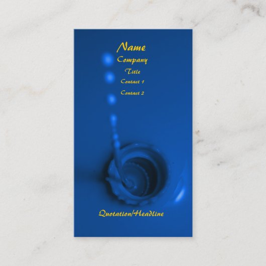 Blauwe verf visitekaartje (Voorkant)