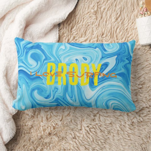 Blauwe verf zwijn waar ik van hou: OVERNAAM Ocean Kussen (Deken)