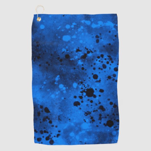 Blauwe verfspatten  golfhanddoek (Voorkant)