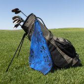 Blauwe verfspatten  golfhanddoek (Groen)