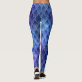 Blauwe verloopdraak schalen Leggings (Achterkant)