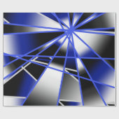 Blauwe verloopkleur vult mechanische tekenmozaïek cadeaupapier (Vlak)